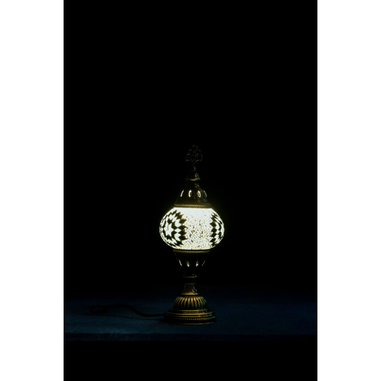 Table lamp, black/white mosaic